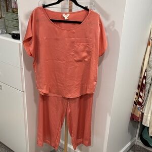 Elegant Coral Women's Pajama Set